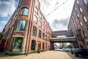 Scenic shot of old refurbished manchester mill