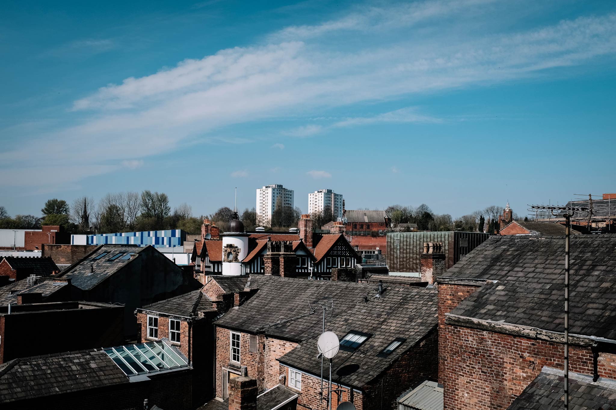 Landscape shot of greater manchester town centre