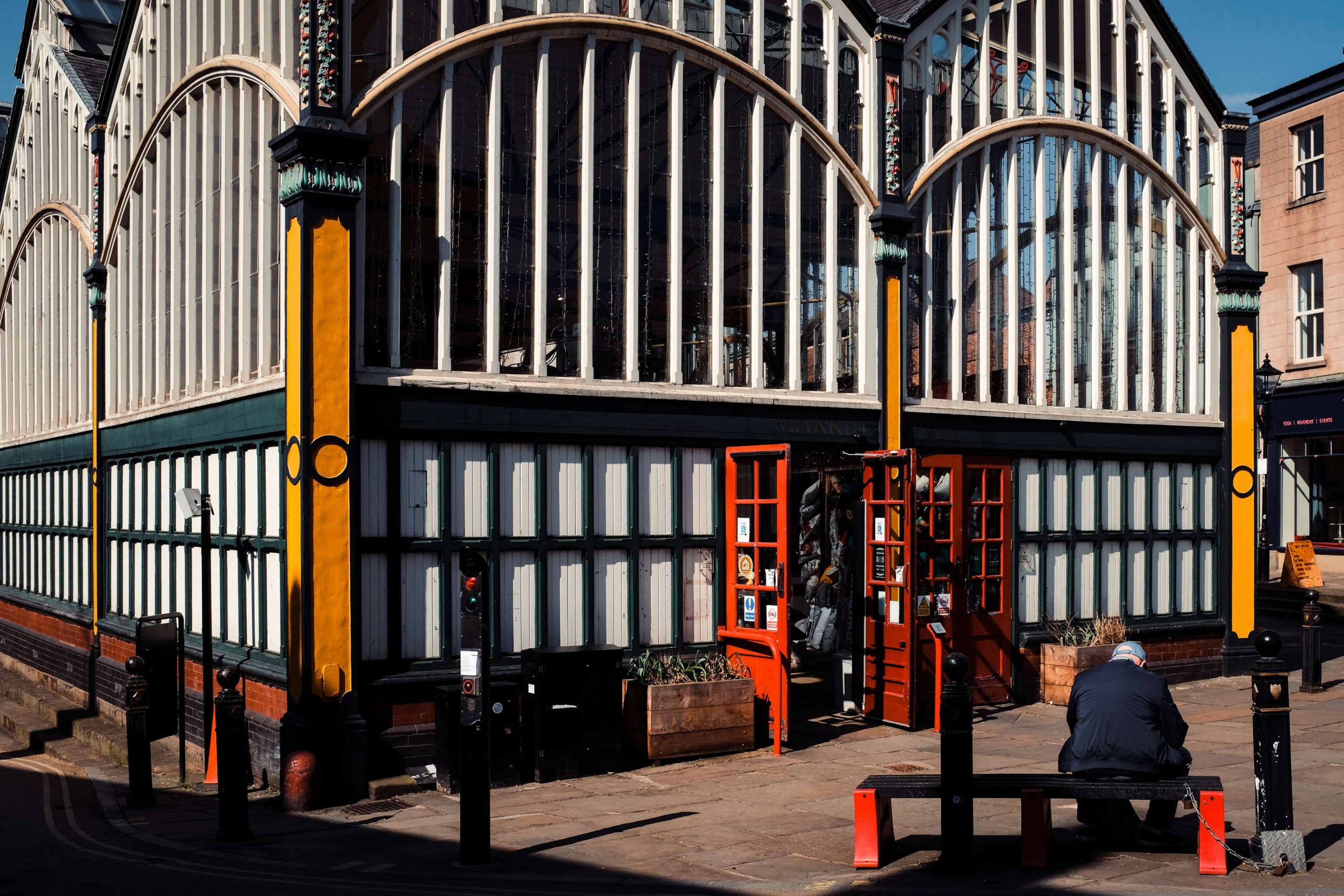 Landscape shot of market hall from the outside